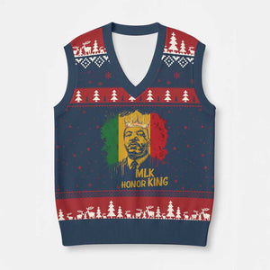 MLK V-Neck Knit Sweater Vest Honor King Civil Rights Leader Black History Month TS10 Navy Red Print Your Wear