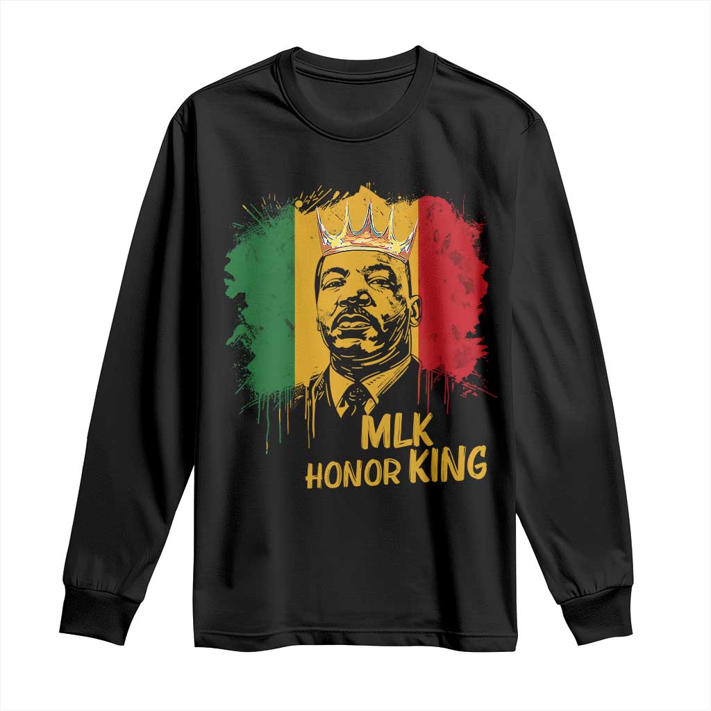 MLK Long Sleeve Shirt Honor King Civil Rights Leader Black History Month TS10 Black Print Your Wear