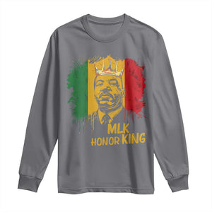 MLK Long Sleeve Shirt Honor King Civil Rights Leader Black History Month TS10 Charcoal Print Your Wear