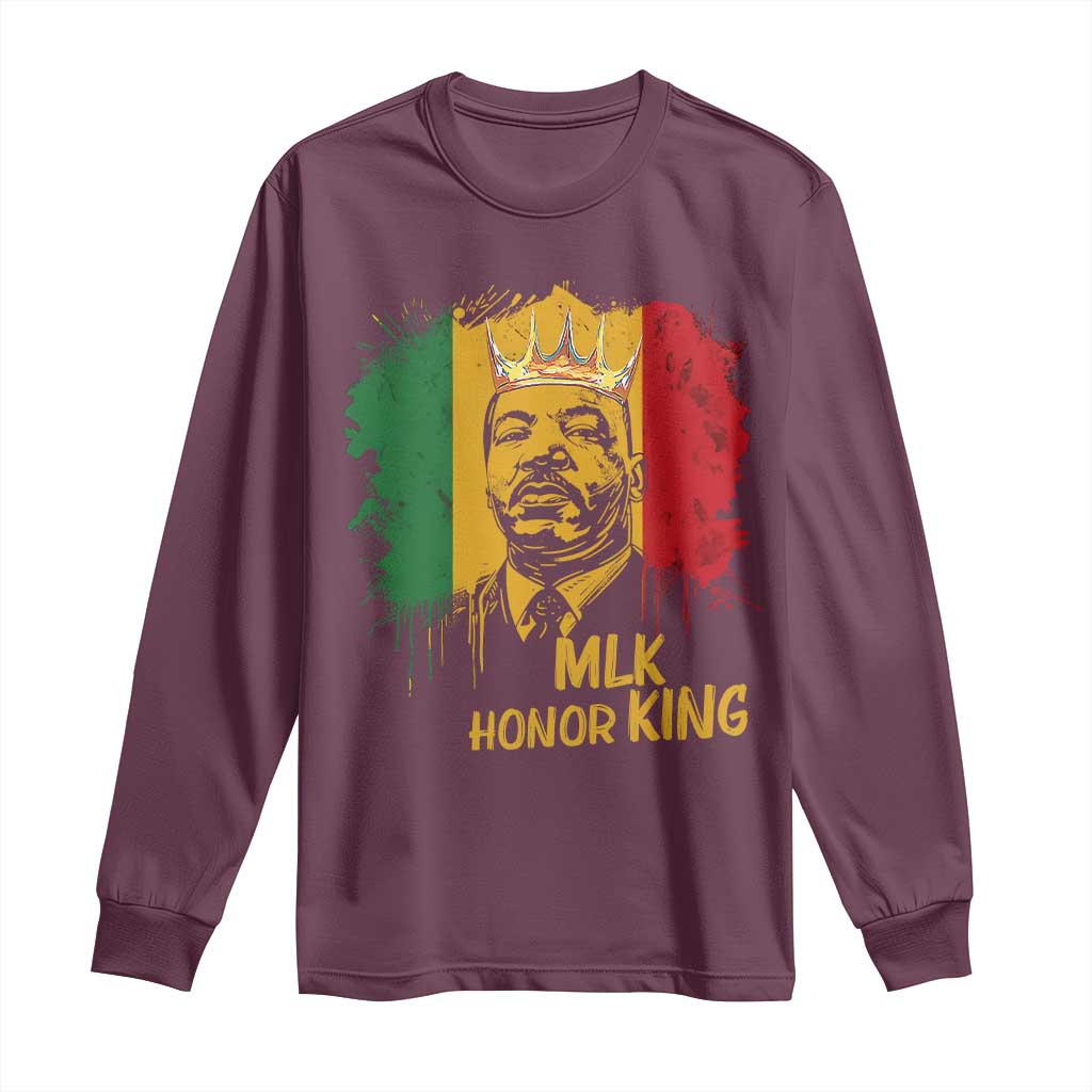 MLK Long Sleeve Shirt Honor King Civil Rights Leader Black History Month TS10 Maroon Print Your Wear