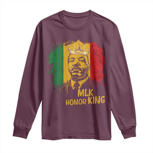 MLK Long Sleeve Shirt Honor King Civil Rights Leader Black History Month TS10 Maroon Print Your Wear