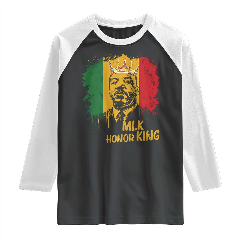 MLK Raglan Shirt Honor King Civil Rights Leader Black History Month TS10 Black White Print Your Wear