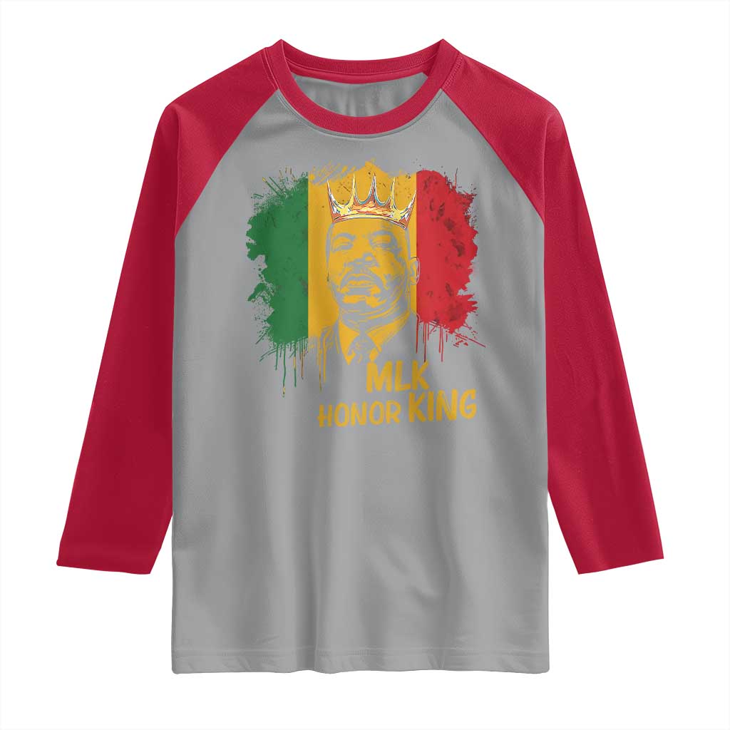 MLK Raglan Shirt Honor King Civil Rights Leader Black History Month TS10 Sport Gray Red Print Your Wear