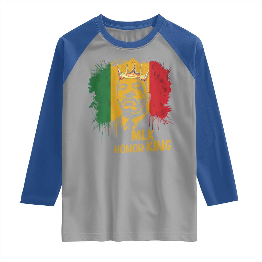 MLK Raglan Shirt Honor King Civil Rights Leader Black History Month TS10 Sport Gray Royal Print Your Wear