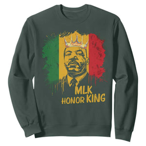 MLK Sweatshirt Honor King Civil Rights Leader Black History Month TS10 Dark Forest Green Print Your Wear
