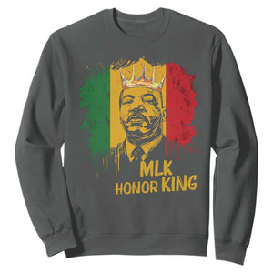 MLK Sweatshirt Honor King Civil Rights Leader Black History Month TS10 Dark Heather Print Your Wear