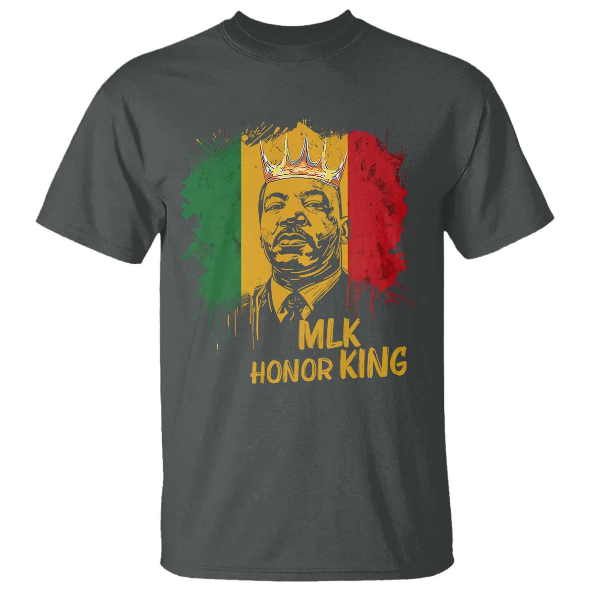 MLK T Shirt Honor King Civil Rights Leader Black History Month TS10 Dark Heather Print Your Wear