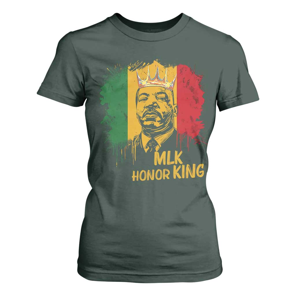 MLK T Shirt For Women Honor King Civil Rights Leader Black History Month TS10 Dark Forest Green Print Your Wear