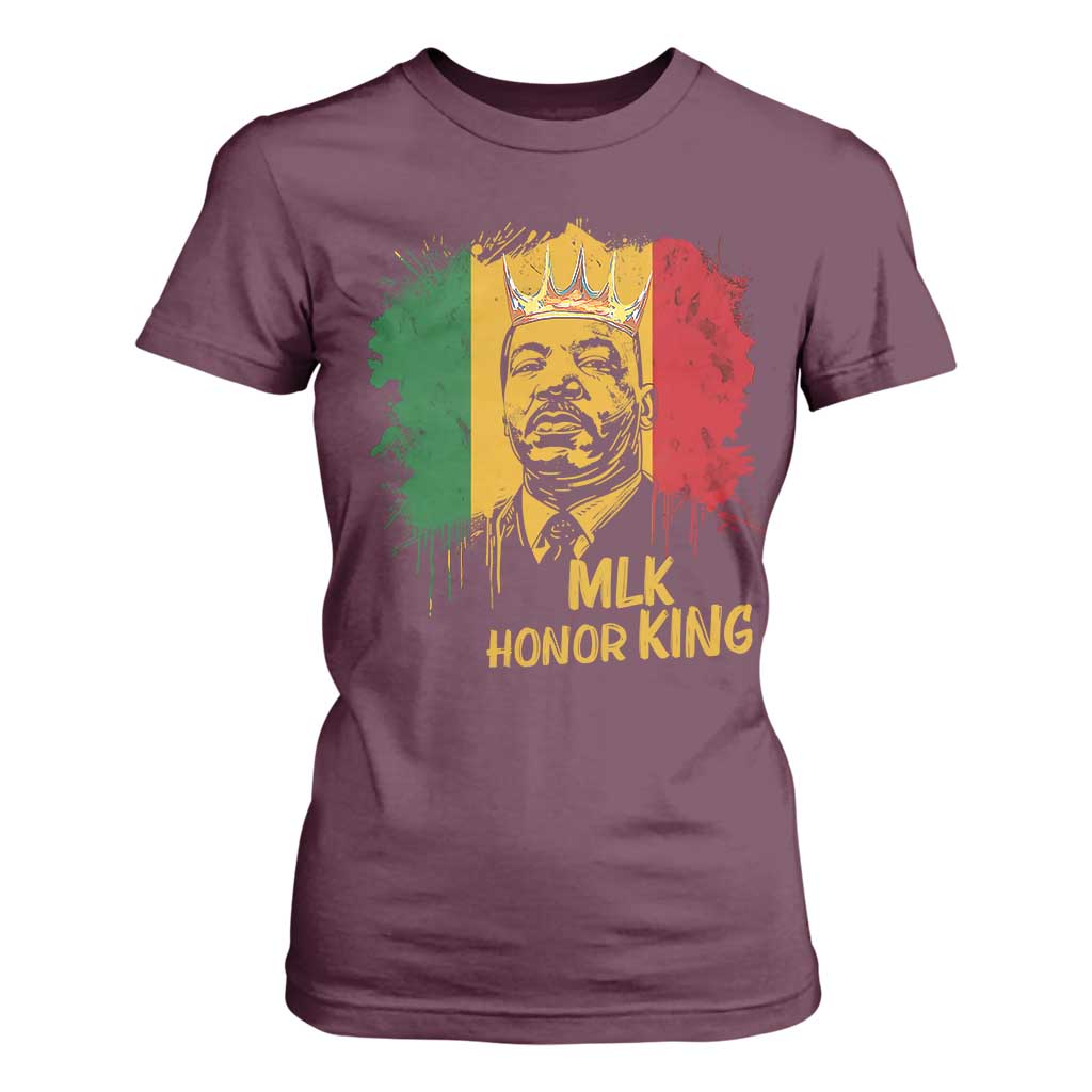 MLK T Shirt For Women Honor King Civil Rights Leader Black History Month TS10 Maroon Print Your Wear