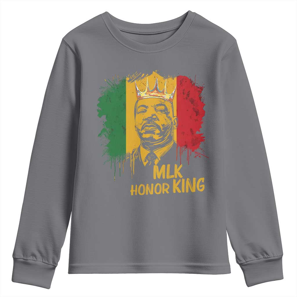MLK Youth Sweatshirt Honor King Civil Rights Leader Black History Month TS10 Charcoal Print Your Wear