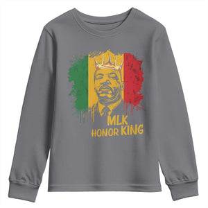 MLK Youth Sweatshirt Honor King Civil Rights Leader Black History Month TS10 Charcoal Print Your Wear