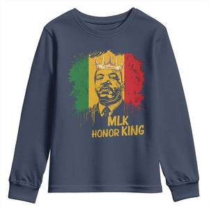 MLK Youth Sweatshirt Honor King Civil Rights Leader Black History Month TS10 Navy Print Your Wear