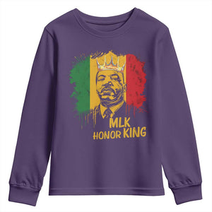 MLK Youth Sweatshirt Honor King Civil Rights Leader Black History Month TS10 Purple Print Your Wear