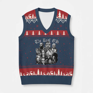 Civil Rights Legends V-Neck Knit Sweater Vest The Real Gs Juneteenth Black History Month TS10 Navy Red Print Your Wear