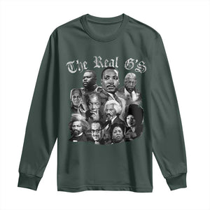 Civil Rights Legends Long Sleeve Shirt The Real Gs Juneteenth Black History Month TS10 Dark Forest Green Print Your Wear
