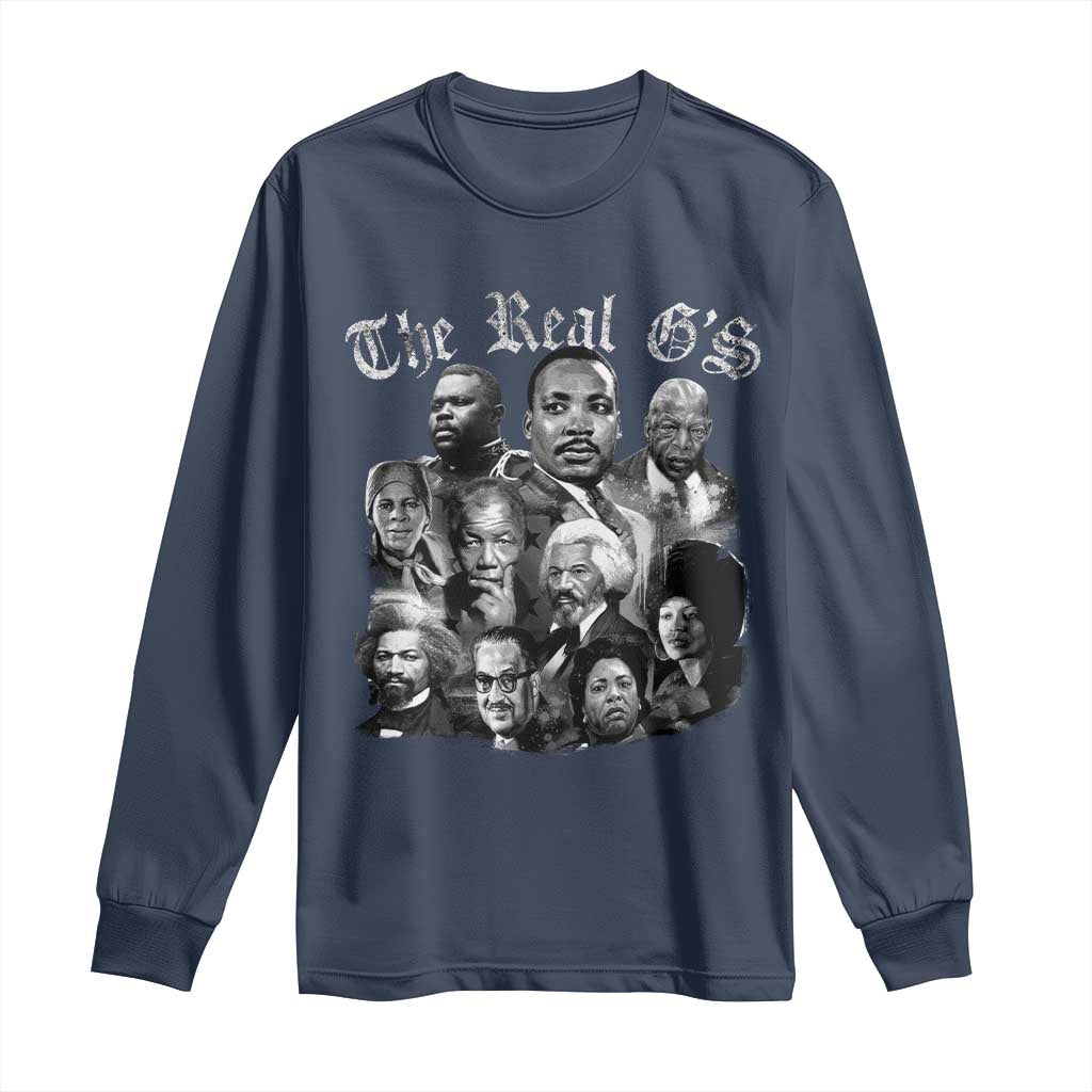 Civil Rights Legends Long Sleeve Shirt The Real Gs Juneteenth Black History Month TS10 Navy Print Your Wear