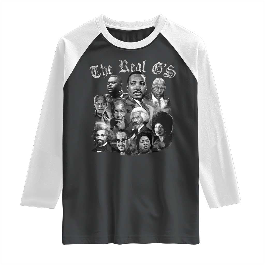 Civil Rights Legends Raglan Shirt The Real Gs Juneteenth Black History Month TS10 Black White Print Your Wear