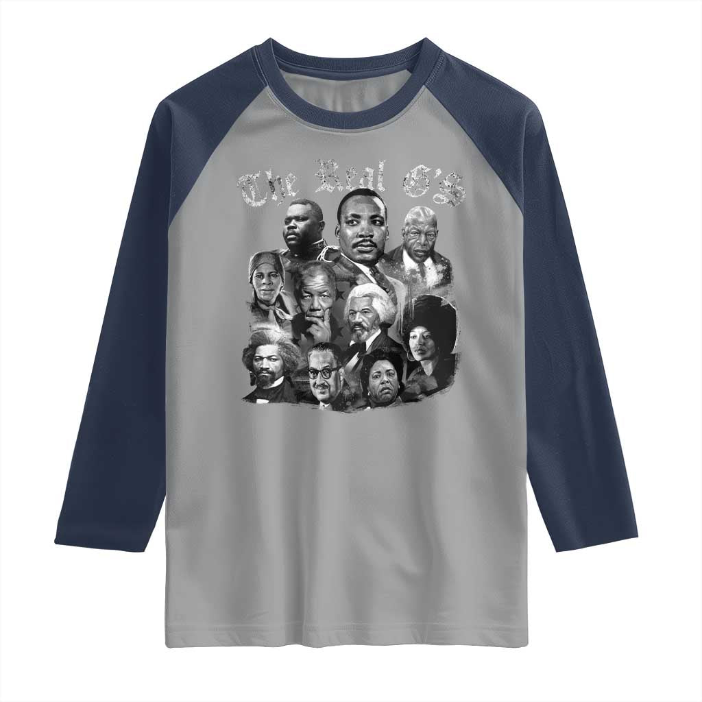 Civil Rights Legends Raglan Shirt The Real Gs Juneteenth Black History Month TS10 Sport Gray Navy Print Your Wear
