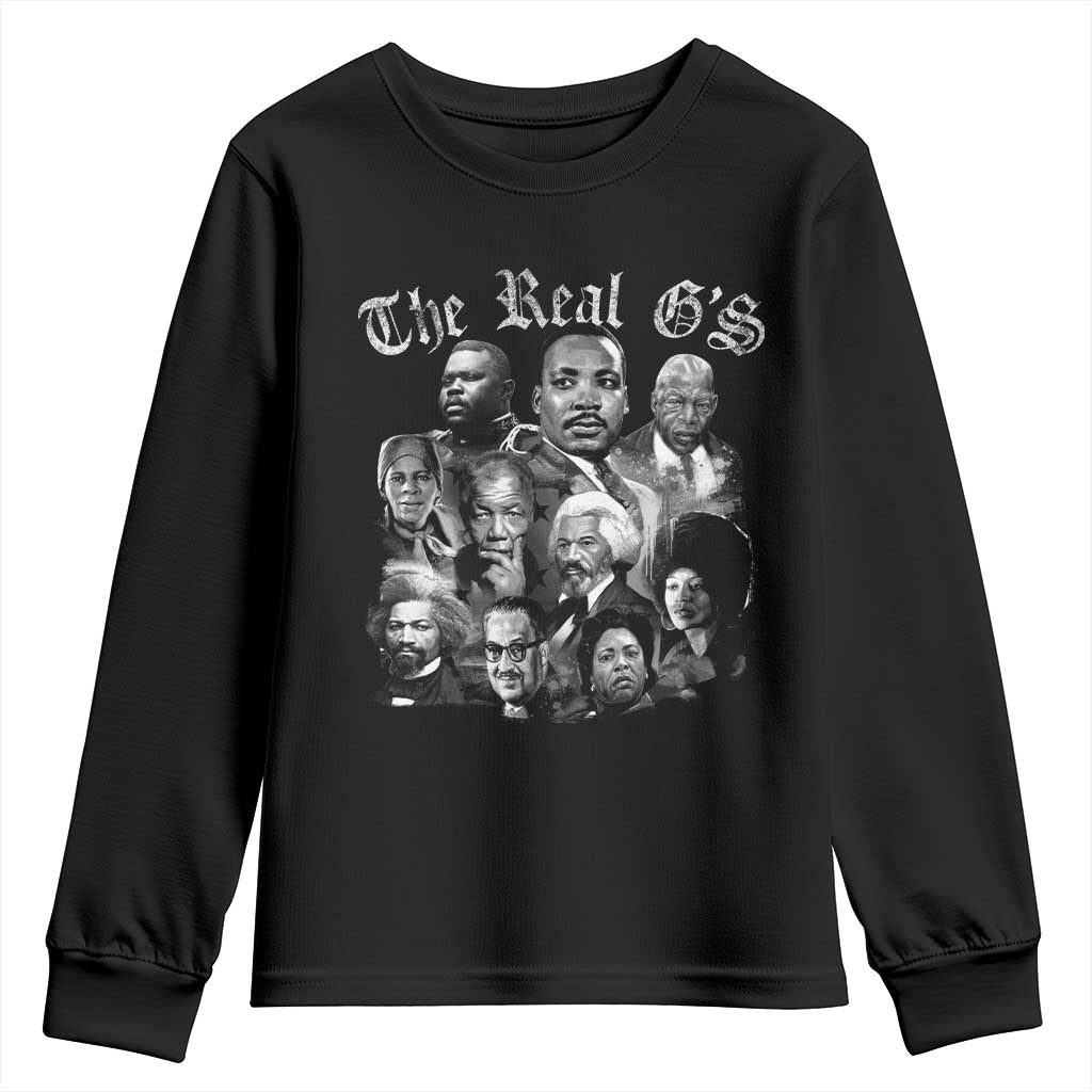 Civil Rights Legends Youth Sweatshirt The Real Gs Juneteenth Black History Month TS10 Black Print Your Wear