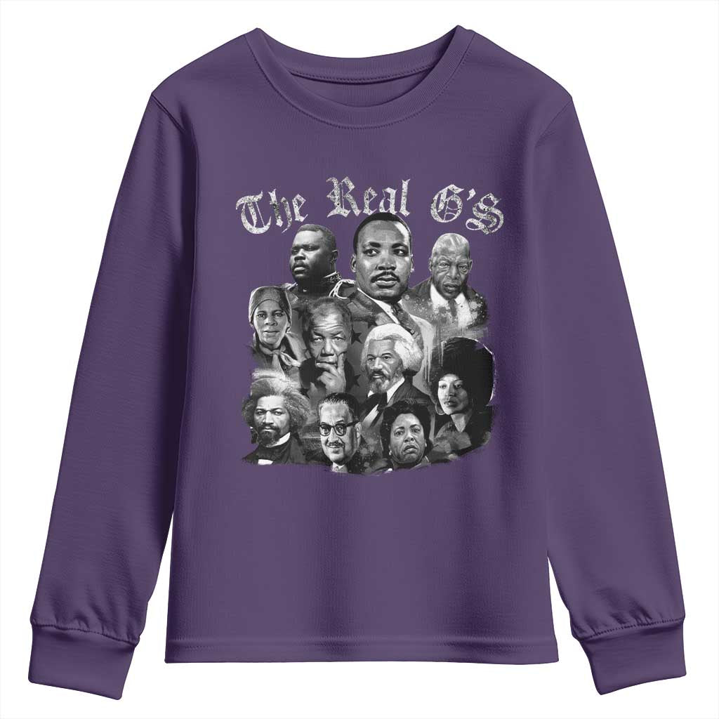 Civil Rights Legends Youth Sweatshirt The Real Gs Juneteenth Black History Month TS10 Purple Print Your Wear