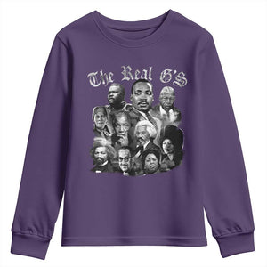 Civil Rights Legends Youth Sweatshirt The Real Gs Juneteenth Black History Month TS10 Purple Print Your Wear
