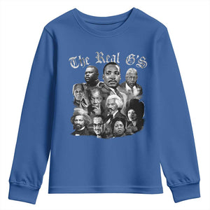Civil Rights Legends Youth Sweatshirt The Real Gs Juneteenth Black History Month TS10 Royal Blue Print Your Wear