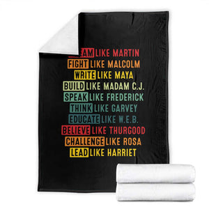 Black History Month Throw Blanket Retro Inspirational Leaders TS10 Black Print Your Wear