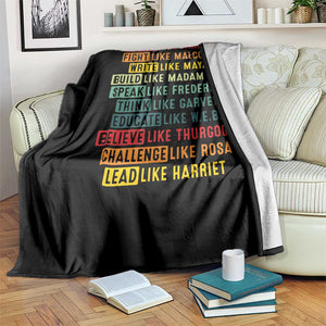 Black History Month Throw Blanket Retro Inspirational Leaders TS10 Print Your Wear