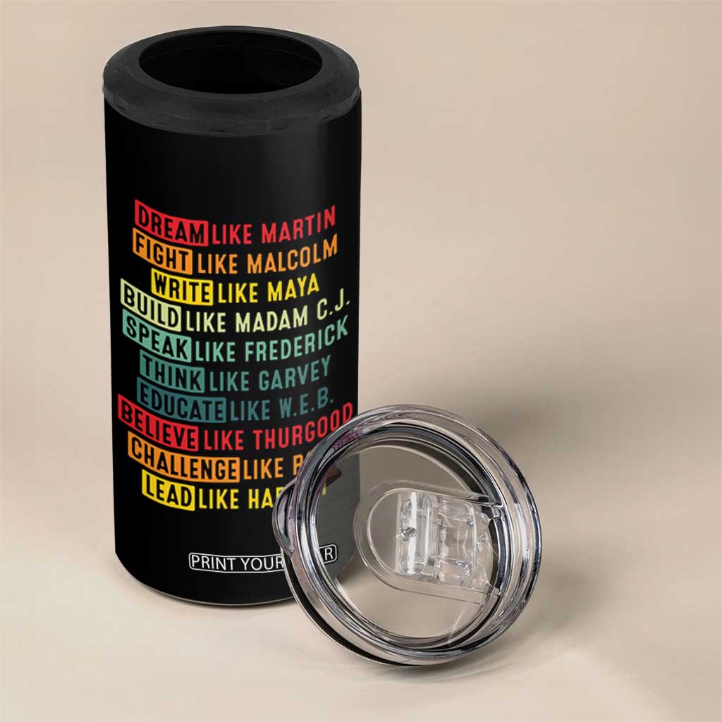 Black History Month 4 in 1 Can Cooler Tumbler Retro Inspirational Leaders TS10 Print Your Wear
