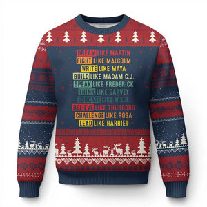 Black History Month Ugly Christmas Sweater Retro Inspirational Leaders TS10 Navy Red Print Your Wear