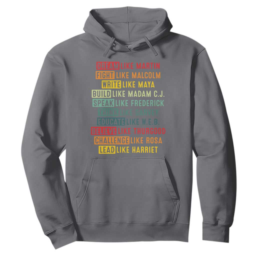Black History Month Hoodie Retro Inspirational Leaders TS10 Charcoal Print Your Wear