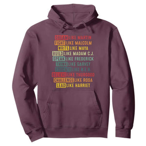 Black History Month Hoodie Retro Inspirational Leaders TS10 Maroon Print Your Wear