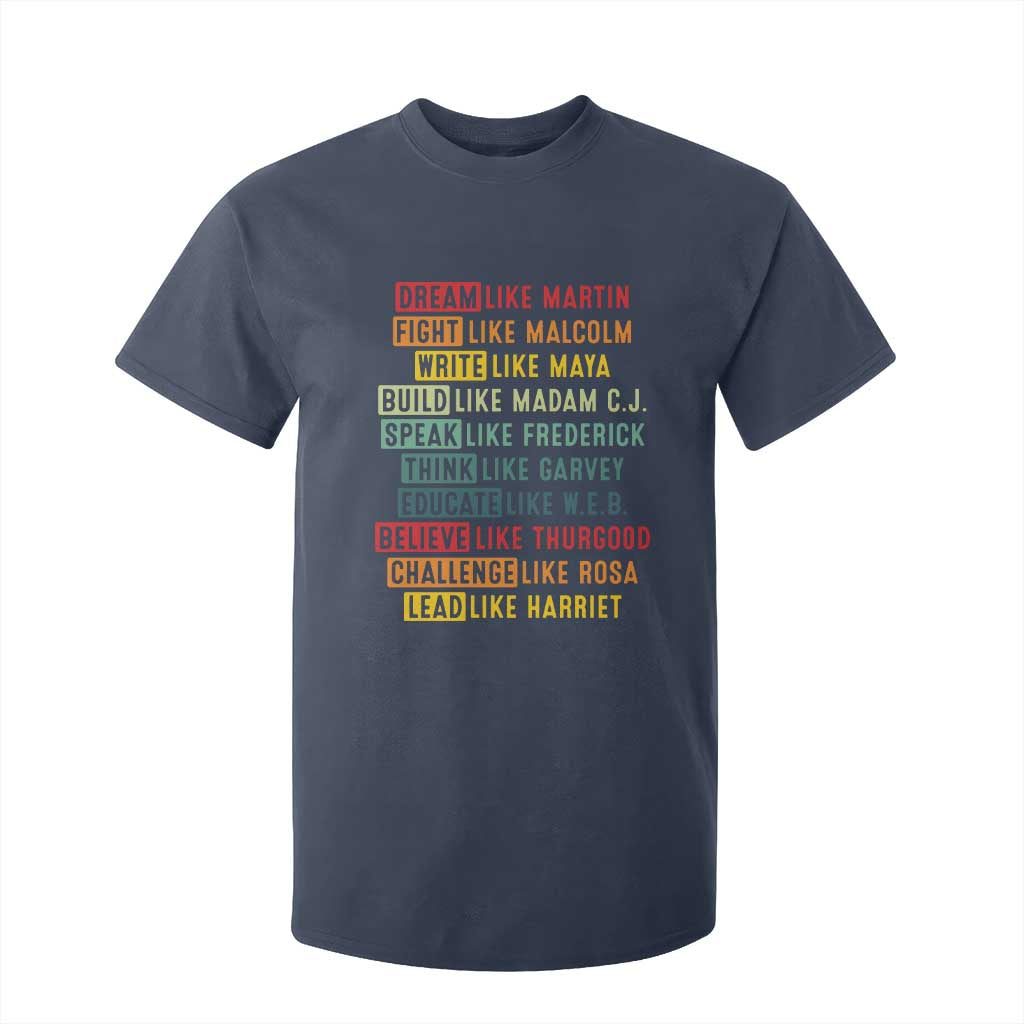Black History Month T Shirt For Kid Retro Inspirational Leaders TS10 Navy Print Your Wear