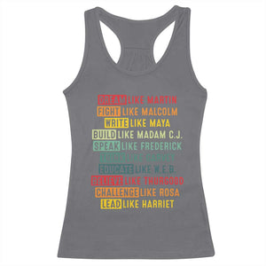 Black History Month Racerback Tank Top Retro Inspirational Leaders TS10 Charcoal Print Your Wear