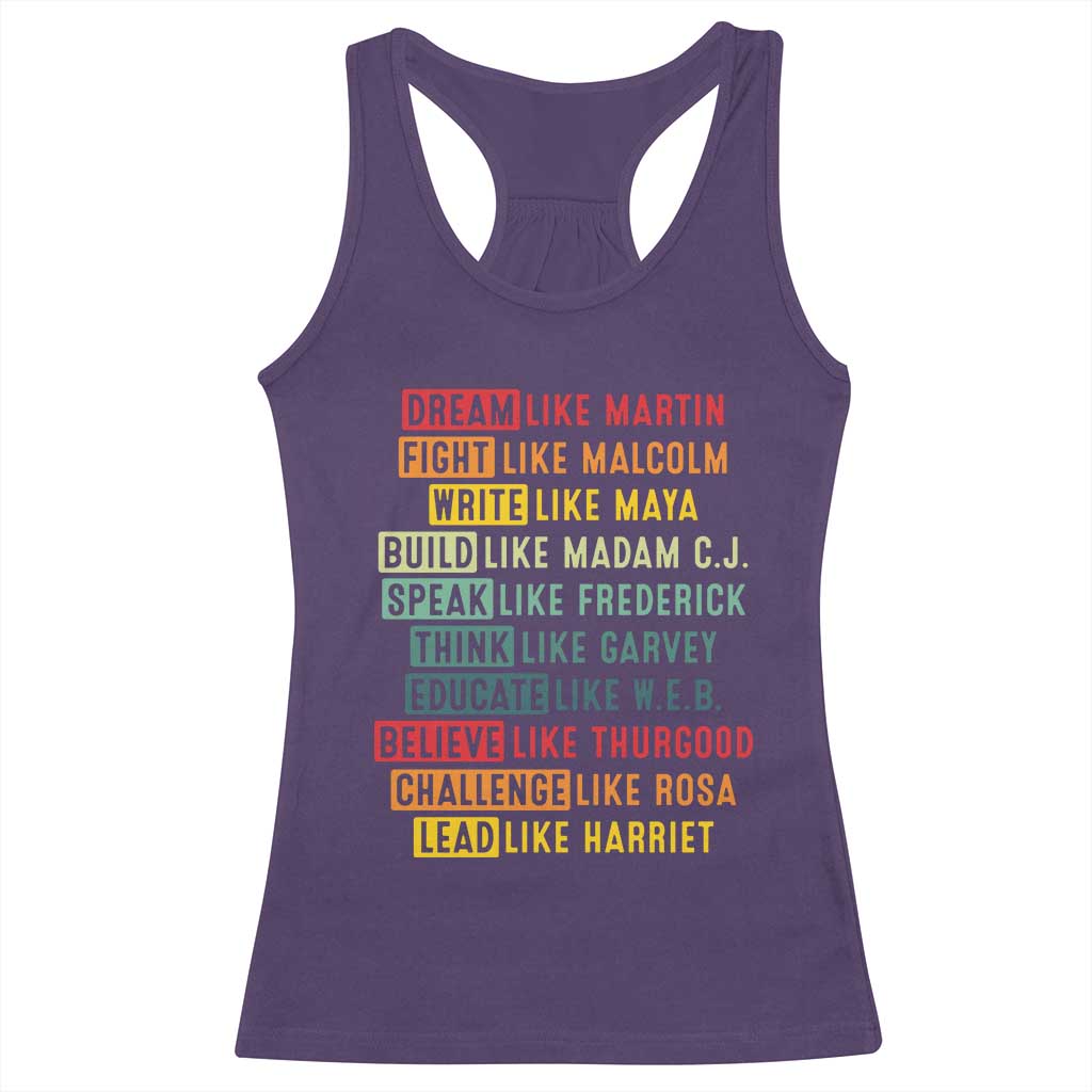 Black History Month Racerback Tank Top Retro Inspirational Leaders TS10 Purple Print Your Wear