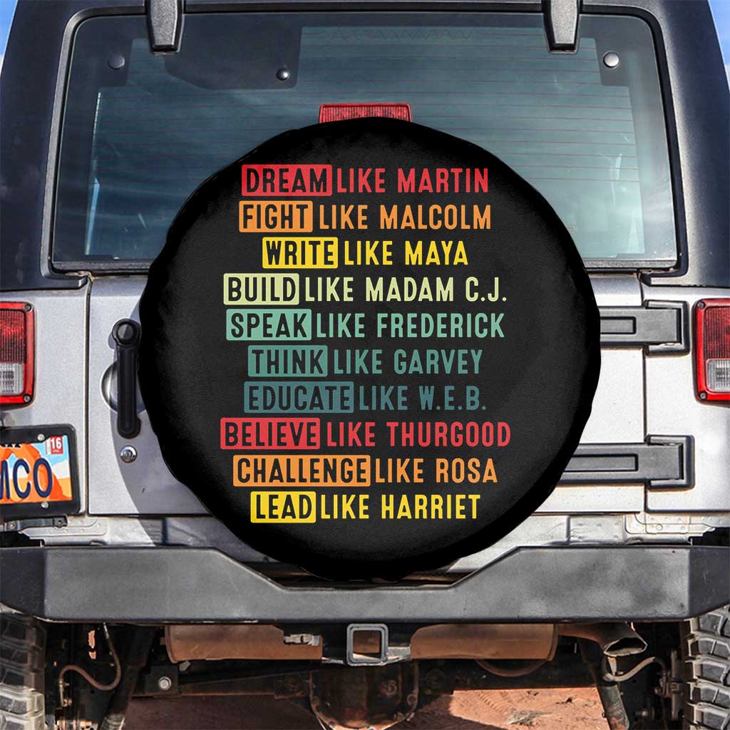 Black History Month Spare Tire Cover Retro Inspirational Leaders TS10 No hole Black Print Your Wear