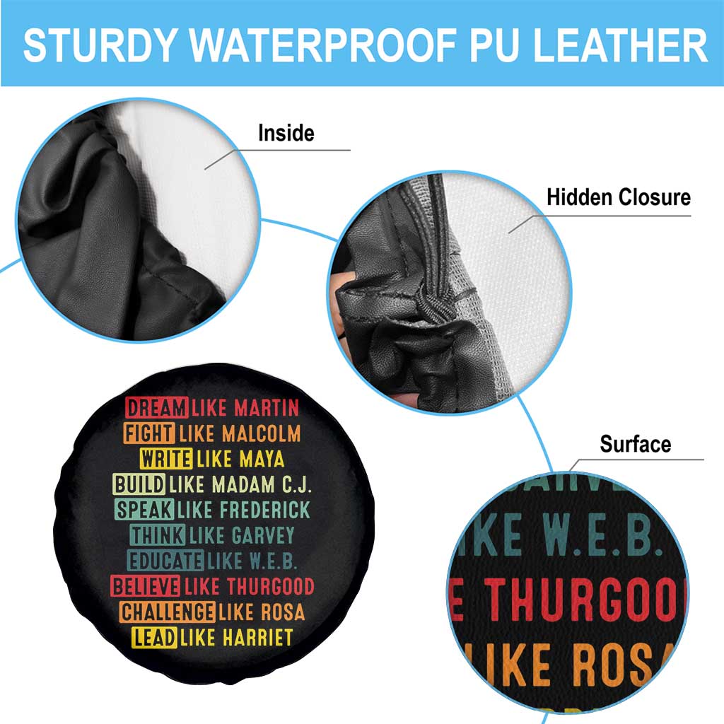 Black History Month Spare Tire Cover Retro Inspirational Leaders TS10 Print Your Wear