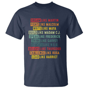 Black History Month T Shirt Retro Inspirational Leaders TS10 Navy Print Your Wear