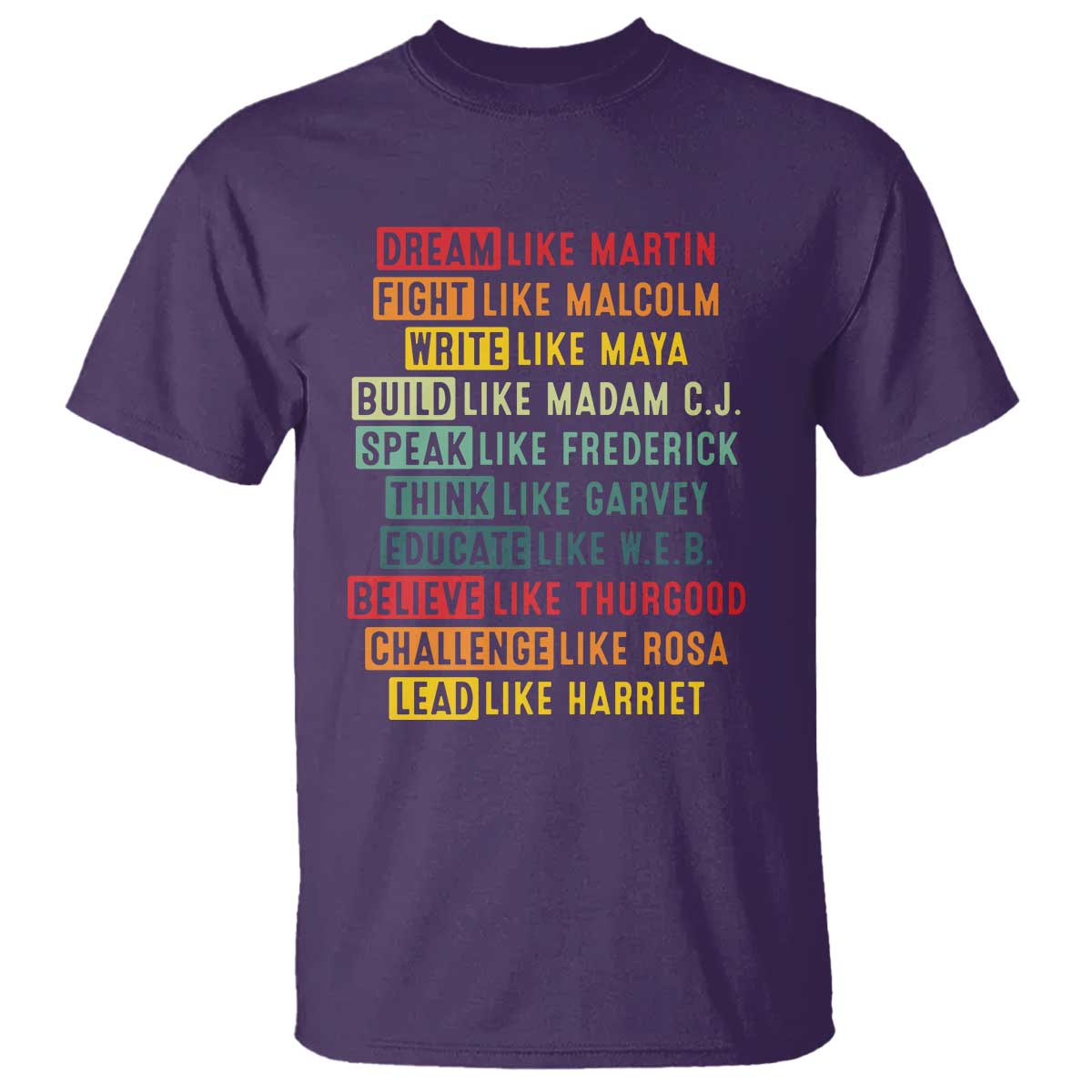 Black History Month T Shirt - Retro Inspirational Leaders Black Excellence Tee TS10 Purple Print Your Wear