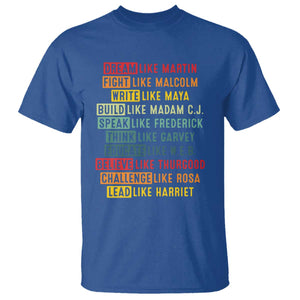 Black History Month T Shirt - Retro Inspirational Leaders Black Excellence Tee TS10 Royal Blue Print Your Wear