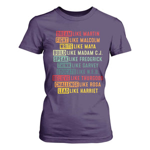 Black History Month T Shirt For Women Retro Inspirational Leaders TS10 Purple Print Your Wear