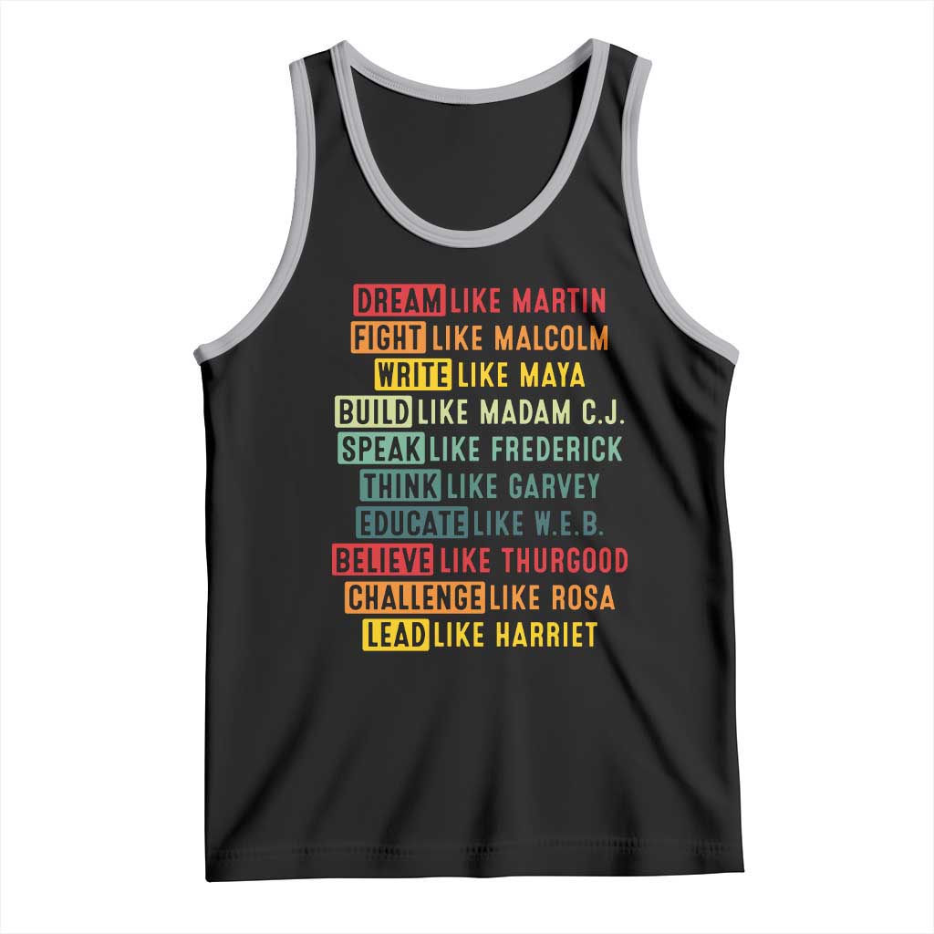 Black History Month Tank Top Retro Inspirational Leaders TS10 Black Athletic Heather Print Your Wear