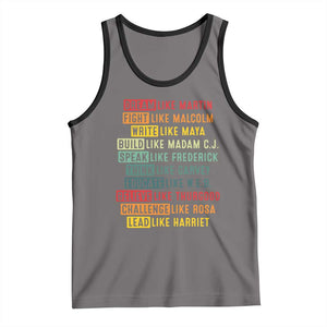 Black History Month Tank Top Retro Inspirational Leaders TS10 Deep Heather Black Print Your Wear