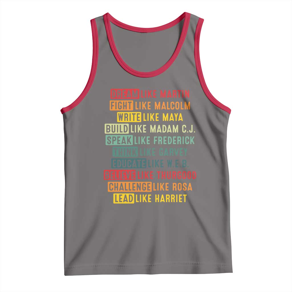Black History Month Tank Top Retro Inspirational Leaders TS10 Deep Heather Red Print Your Wear