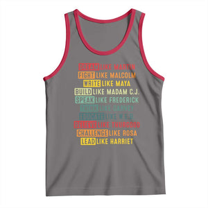 Black History Month Tank Top Retro Inspirational Leaders TS10 Deep Heather Red Print Your Wear