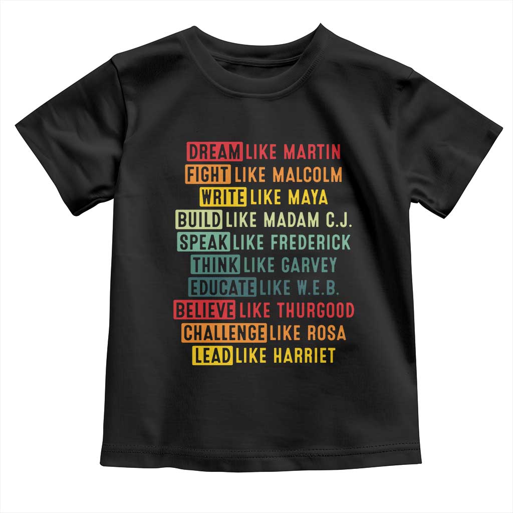 Black History Month Toddler T Shirt Retro Inspirational Leaders TS10 Black Print Your Wear