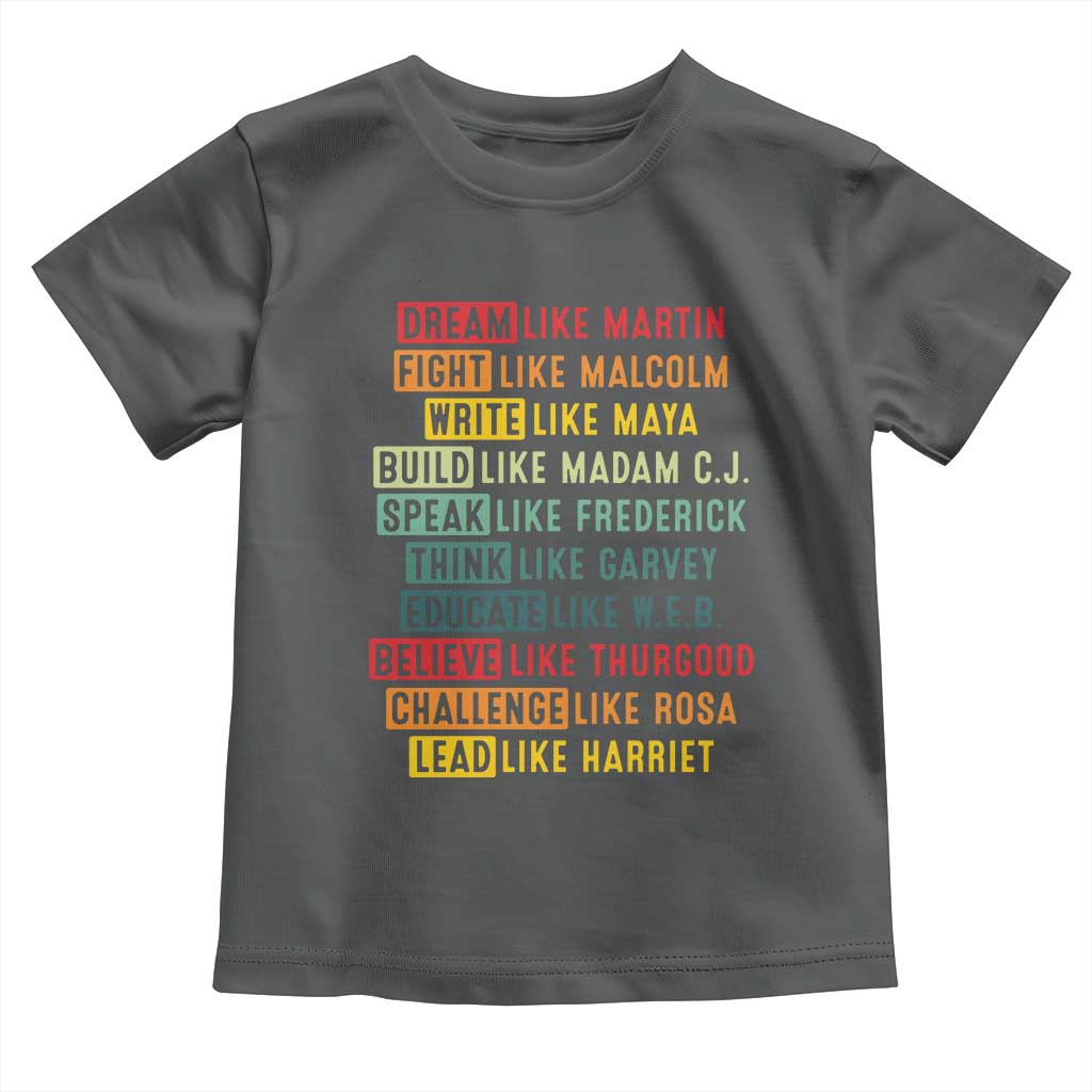 Black History Month Toddler T Shirt Retro Inspirational Leaders TS10 Dark Heather Print Your Wear