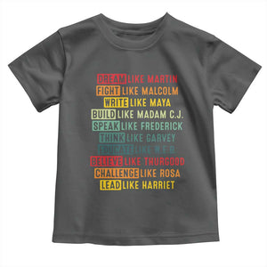 Black History Month Toddler T Shirt Retro Inspirational Leaders TS10 Dark Heather Print Your Wear
