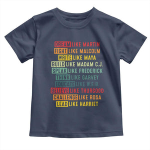 Black History Month Toddler T Shirt Retro Inspirational Leaders TS10 Navy Print Your Wear