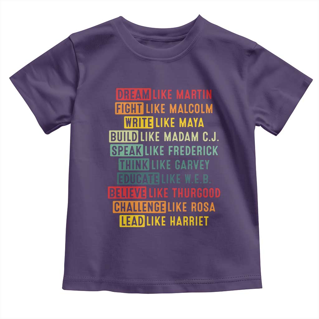 Black History Month Toddler T Shirt Retro Inspirational Leaders TS10 Purple Print Your Wear